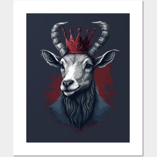 Goat King With Crown Posters and Art